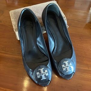 Tory Burch Peep Toe Small Wedge
